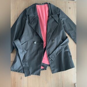 Gucci women short black trench jacket coat